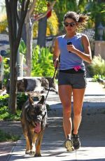 NIKKI REED in Shorts Jogging in Los Angeles