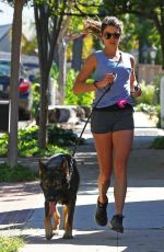 NIKKI REED in Shorts Jogging in Los Angeles