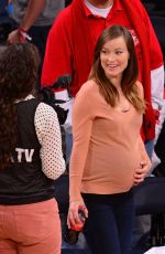 OLIVIA WILDE at Pacers vs Knicks Basketball Game in New York