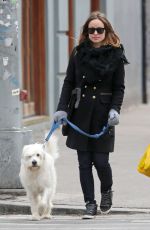 OLIVIA WILDE Out with Her Dog in New York