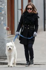 OLIVIA WILDE Out with Her Dog in New York