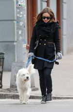 OLIVIA WILDE Out with Her Dog in New York