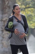 Pregnant EMMANUELLE CHRIQUI on the Set of Entourage in Los Angeles