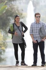 Pregnant EMMANUELLE CHRIQUI on the Set of Entourage in Los Angeles