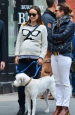Pregnant OlLIVIA WILDE Having Lunch with a Friend in New York