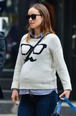 Pregnant OlLIVIA WILDE Having Lunch with a Friend in New York