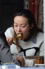 Pregnant OlLIVIA WILDE Having Lunch with a Friend in New York