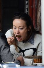 Pregnant OlLIVIA WILDE Having Lunch with a Friend in New York