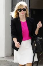 REESE WITHERSPOON in Skirt Leaves her Office in Beverly Hills