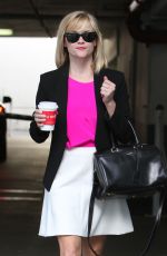 REESE WITHERSPOON in Skirt Leaves her Office in Beverly Hills