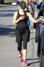 REESE WITHERSPOON Out Jogging in Brentwood