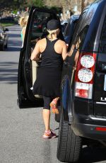 REESE WITHERSPOON Out Jogging in Brentwood