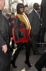 RIHANNA Arrives at Miu Miu Fashion Show in Paris