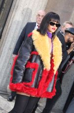 RIHANNA Arrives at Miu Miu Fashion Show in Paris