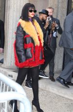RIHANNA Arrives at Miu Miu Fashion Show in Paris
