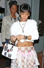 RIHANNA at Giorgio Baldi Restaurant in Los Angeles