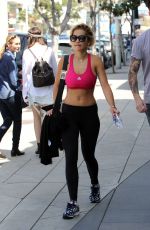 RITA ORA in Tights Leaves a Gym in Los Angeles