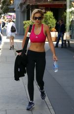 RITA ORA in Tights Leaves a Gym in Los Angeles