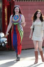 ROSE MCGOWAN Leaves Machos Tacos in Los Feliz