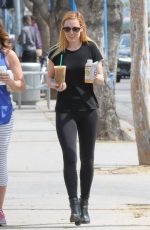 RUMER WILLIS in Tights at Starbucks in West Hollywood