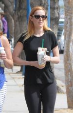 RUMER WILLIS in Tights at Starbucks in West Hollywood