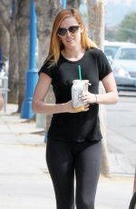 RUMER WILLIS in Tights at Starbucks in West Hollywood