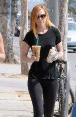 RUMER WILLIS in Tights at Starbucks in West Hollywood