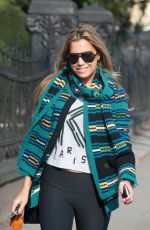 SYLVIE VAN DER VAART in Tights heading to a Gym in Hamburg
