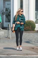 SYLVIE VAN DER VAART in Tights heading to a Gym in Hamburg