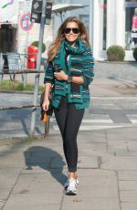 SYLVIE VAN DER VAART in Tights heading to a Gym in Hamburg