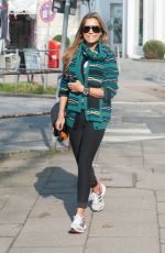 SYLVIE VAN DER VAART in Tights heading to a Gym in Hamburg