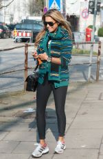 SYLVIE VAN DER VAART in Tights heading to a Gym in Hamburg