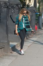 SYLVIE VAN DER VAART in Tights heading to a Gym in Hamburg