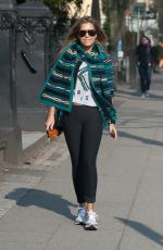 SYLVIE VAN DER VAART in Tights heading to a Gym in Hamburg