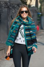 SYLVIE VAN DER VAART in Tights heading to a Gym in Hamburg