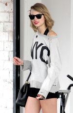 TAYLOR SWIFT in Shorts Leaves Dance Studio in Los Angeles
