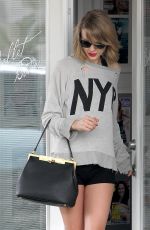 TAYLOR SWIFT in Shorts Leaves Dance Studio in Los Angeles