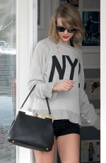 TAYLOR SWIFT in Shorts Leaves Dance Studio in Los Angeles