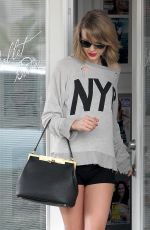 TAYLOR SWIFT in Shorts Leaves Dance Studio in Los Angeles