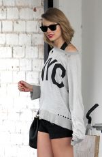 TAYLOR SWIFT in Shorts Leaves Dance Studio in Los Angeles