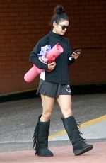 VANESSA HUDGENS at a Yoga Class in Studio City
