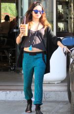 VANESSA HUDGENS Gets an Iced Coffee at the Coffee Bean in Studio City