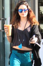 VANESSA HUDGENS Gets an Iced Coffee at the Coffee Bean in Studio City