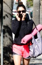 VANESSA HUDGENS in Shorts Leaves Yoga Classes in Studio City