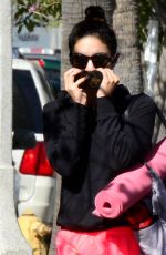 VANESSA HUDGENS in Shorts Leaves Yoga Classes in Studio City
