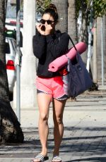 VANESSA HUDGENS in Shorts Leaves Yoga Classes in Studio City