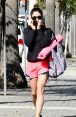 VANESSA HUDGENS in Shorts Leaves Yoga Classes in Studio City
