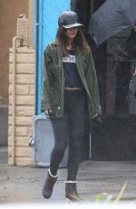 VANESSA HUDGENS on Rainy Day Out in Studio City