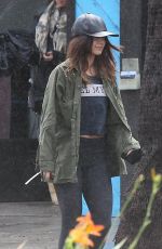 VANESSA HUDGENS on Rainy Day Out in Studio City
