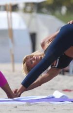 VICTORIA SILVSTEDT Doing Yoga at a Beach in Miami